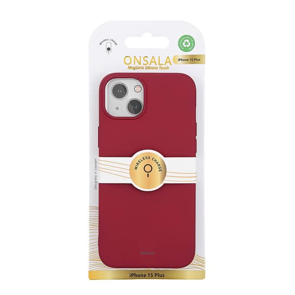 Back Sil Touch Recycled MagSerie iPhone 15 Plus Deep Red