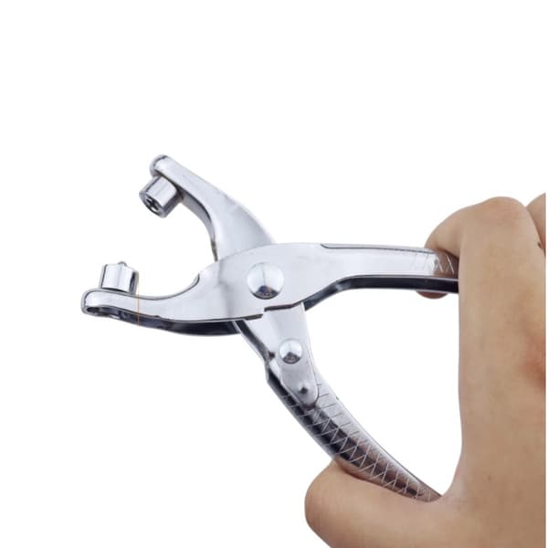 Multifunksjon maljetang med 200 maljer – rustfritt stål og messing, ergonomisk grep for stansing og montering av maljer
