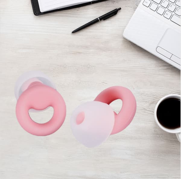 Støjreducerende ørepropper - Pink silikone, 1 par