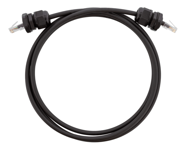 S/FTP Cat6a patch cable, 3m, IP68, PG13.5, black