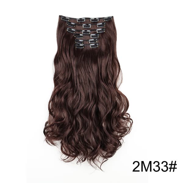 16 Clips Krøllede Hår Extensions 6-Dele