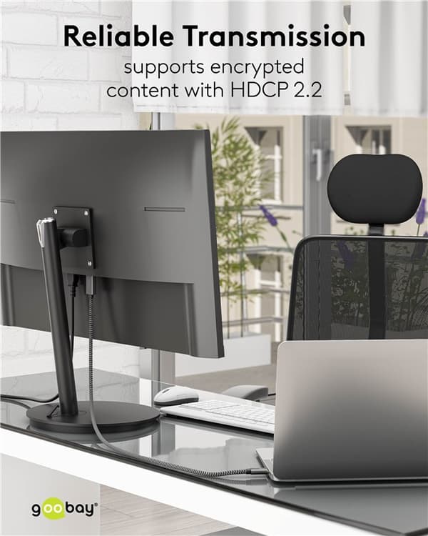 USB-C™-til-HDMI™-kabel, 3 m, svart;sølv
