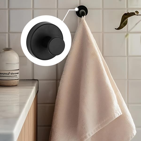 Väggkrokar med sugpropp, 4-pack Black