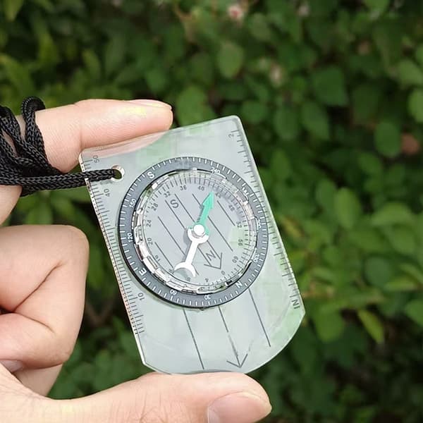 Mini udendørs akrylskalakompas - Kortskala lanyardkompas til navigation