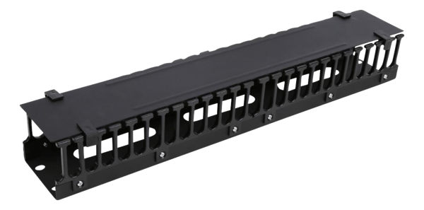 19" cable management, finger duct feedthrough, 2U