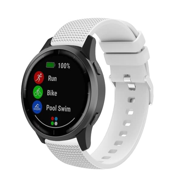 Silikonemønster urrem til Garmin Vivoactive 4 18mm White