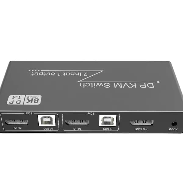 2 i 1 ut DP DisplayPort KVM-switch 8K 60Hz