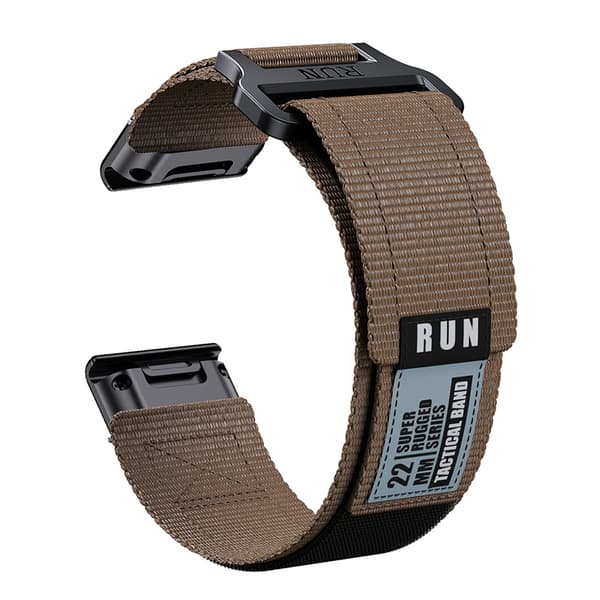 Garmin Fenix 8 Nylonvävd Rem Brown 26 mm