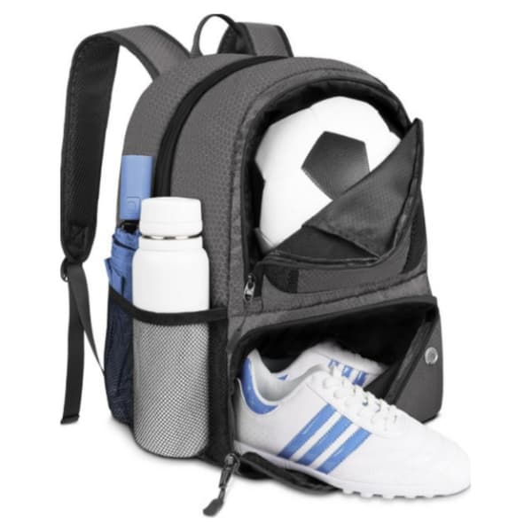 Fotbollsryggsäck med Bollfack Grey