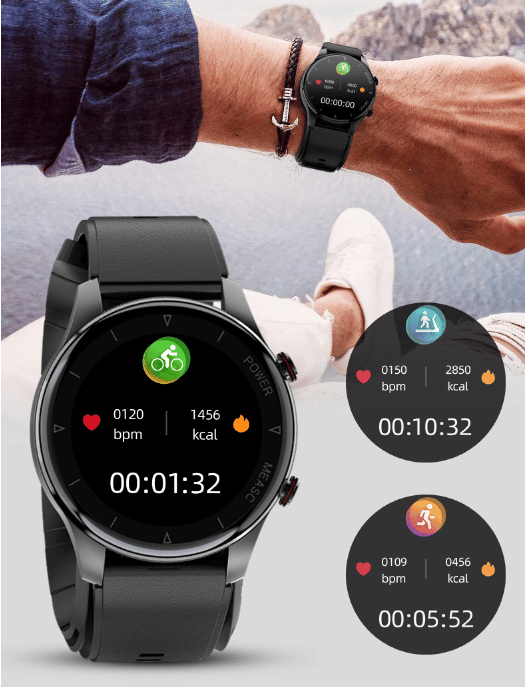 Smartklokke med biosensorbrikke Black