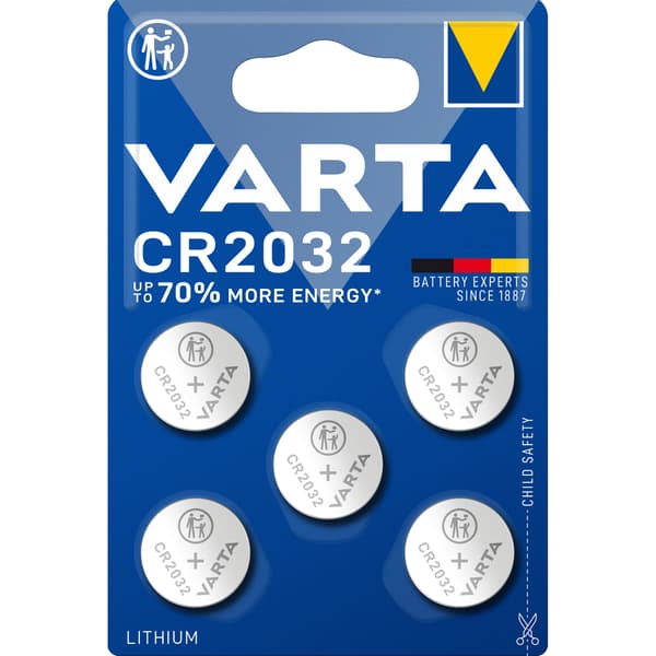 CR2032 3V Lithium knapcellebatteri 5-pak