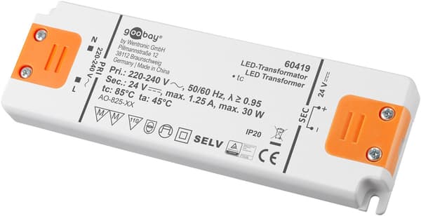 LED-transformer 24 V (DC) (DC), 30 W