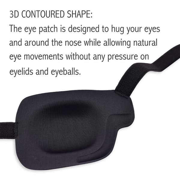 3D ögonmask för höger öga med justerbart spänne Black