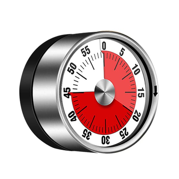 Magnetisk mekanisk timer/nedtællingsur Silver