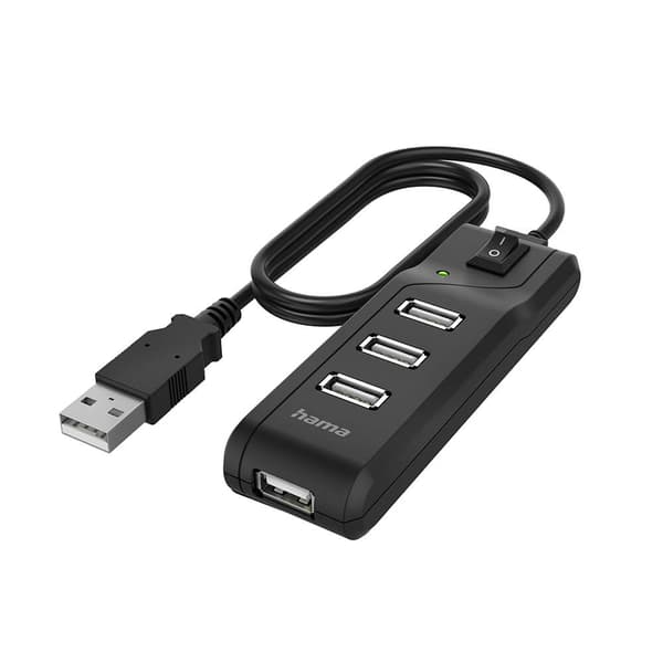 Hub USB-A 2.0 Switch 4x Ports 480 Mbit/s Sort