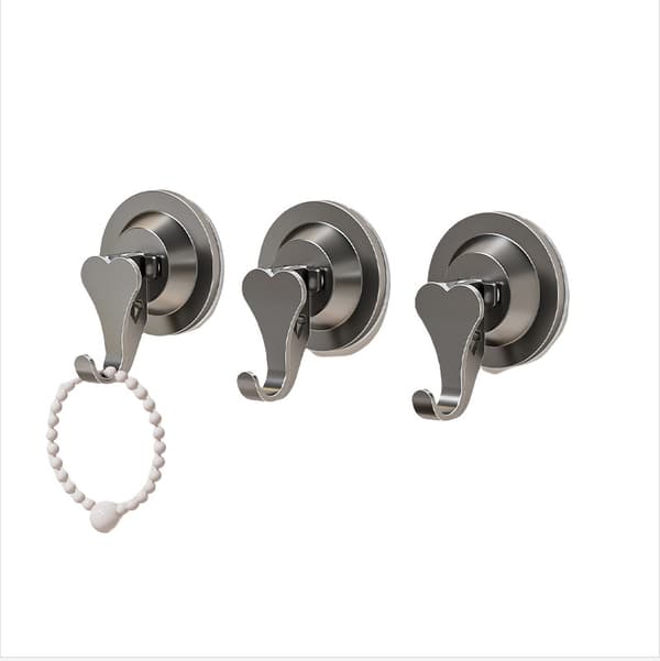 Vahvat imukuppikoukut - 3 kpl Grey