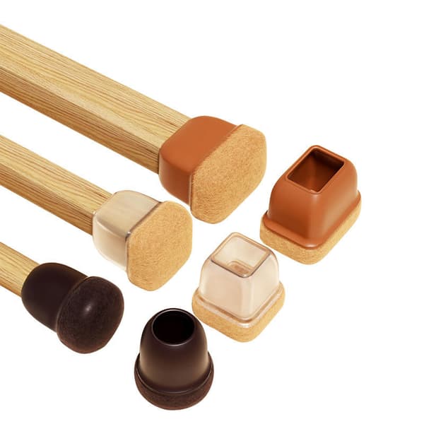 Läpinäkyvät tuolinjalan suojukset - 8 kpl LightBrown Square M