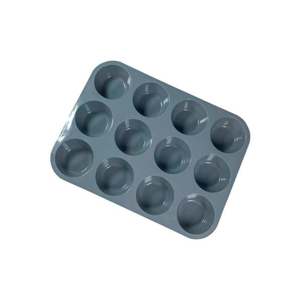 Silikonkakform -  Muffinsform med 12 koppar Grey