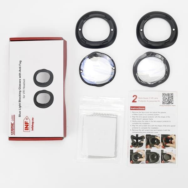 Anti-blåt Lys Ring Linse til Meta Quest 3 Briller (Uden Dioptrier) - Transparent