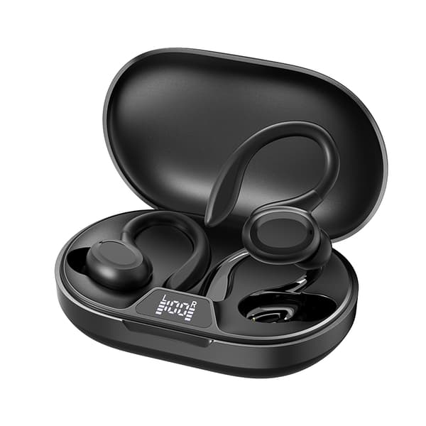 SP66 Sorte Bluetooth-øretelefoner: Trådløs lydfrihed