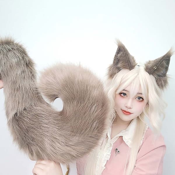Ruskea pehmolelu orava Chitty Tail Cosplay asu ja asusteet