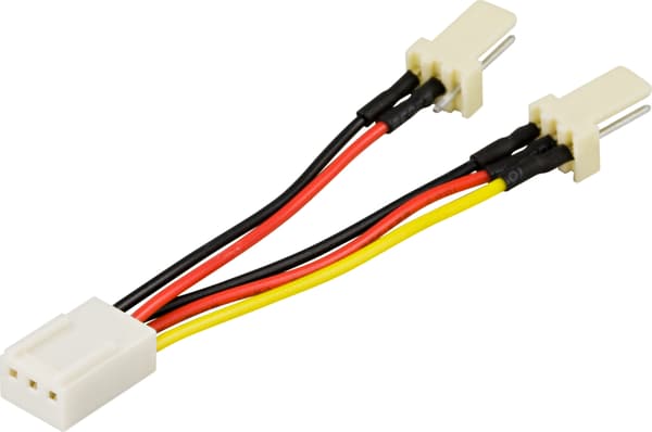 Adapter cable for 3-pin fans, Y-cable 2-1