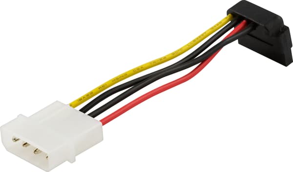 Power cable for Serial ATA hard drives, angled connector