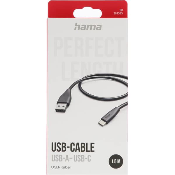 Ladekabel USB-A till USB-C Sort 1,5m
