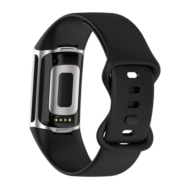 Silikone urrem til Fitbit Charge 5 Charge 6 Black M