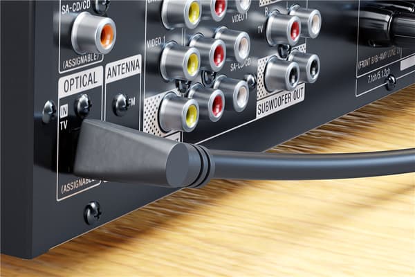 Toslink-kabel vinklet og roterbar