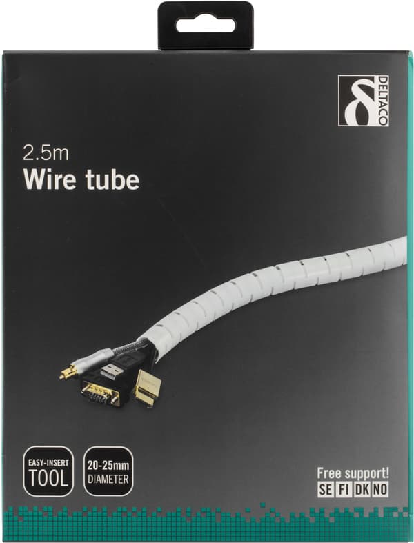 Nylon wire tube, 25mm diameter tool included, 2.5m, white