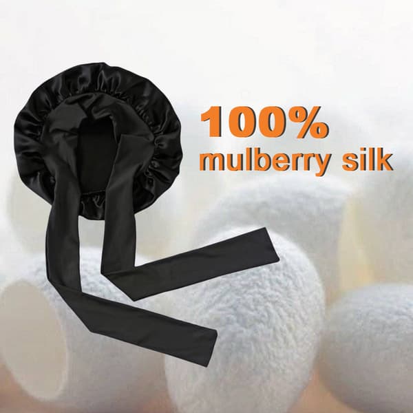 Nattmössa Sovmössa i 100% silke Black