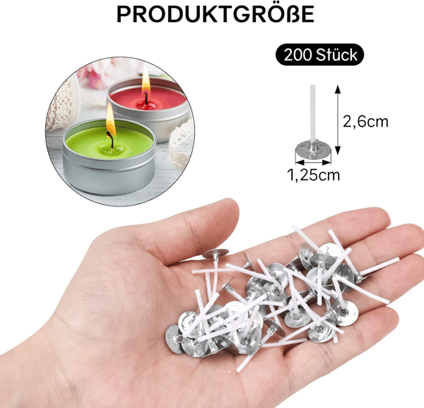 200-delars Tätvävda Ljusvekar Set