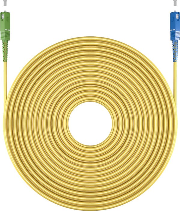 Fiberoptisk kabel (FTTH), Singlemode (OS2) Gul, gul (Simplex), 30 m