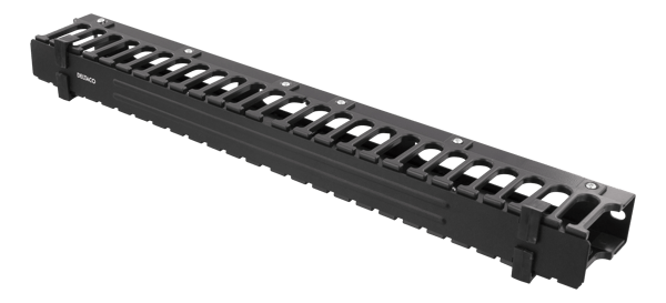 19" cable management, finger duct feedthrough, 1U, black