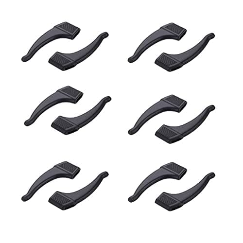 6 par ørekroker for briller Black