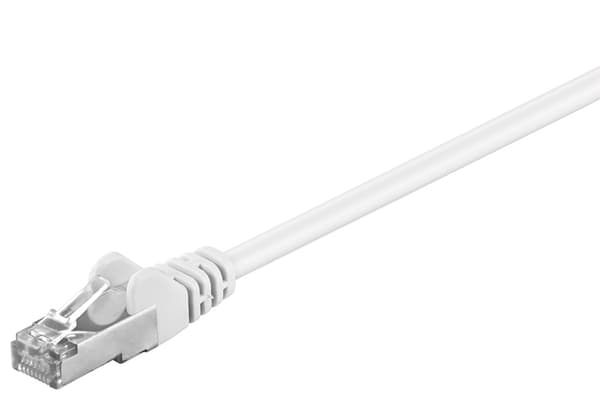 Patchkabel CAT 5e, F/UTP, hvit, 1 m