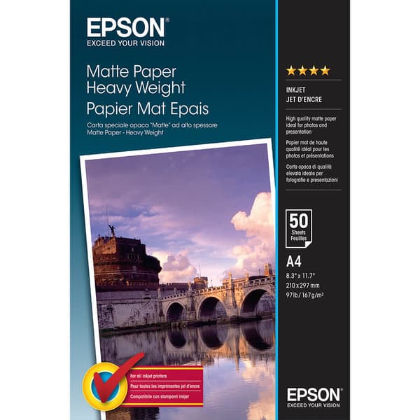 A4 Matte Paper Heavyweight 167g, 50 sheets