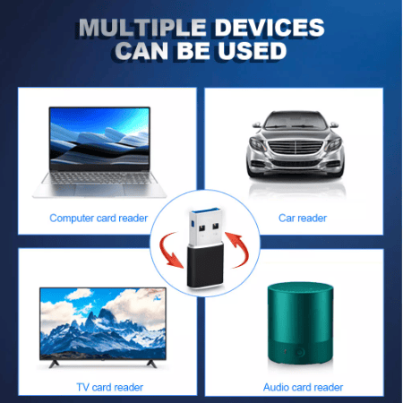 USB 3.0 (hane) till USB-C (hona) adapter Black