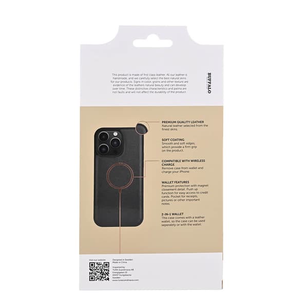 Wallet 2-i-1 3 Kort MagSeries Sort - iPhone 15 Pro Max
