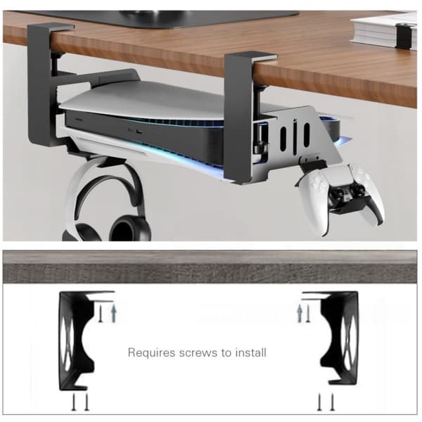 PS5 Konsol Opbevaringsbeslag - Under Bordholder med PS VR2 Headset & Controller Hænger