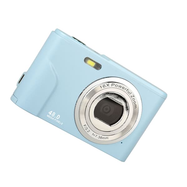 Digitalkamera 1080P, 48 megapiksler, 16x zoom LightBlue