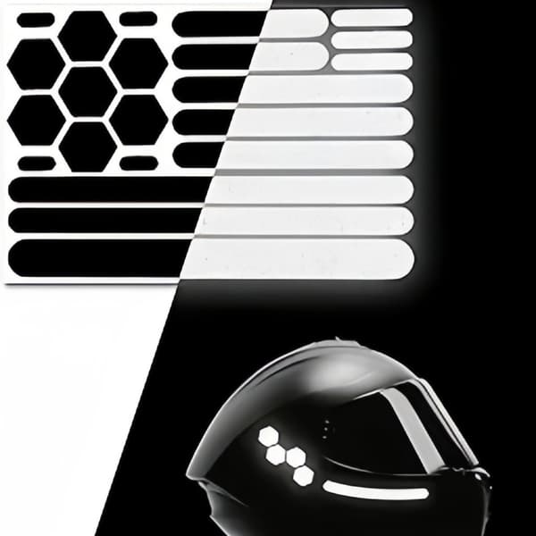 Reflexstickers för Hjälm - Svart PET Högsynlighet Reflekterande Dekaler, 2 st