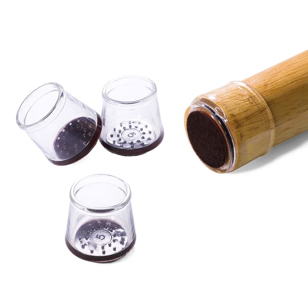 Möbeltassar / skydd för möbelben 16-pack Transparent+Brown S