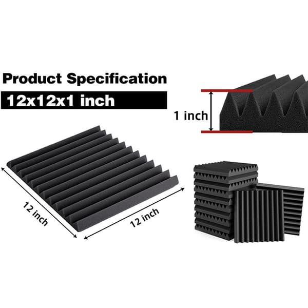 Ljudabsorberande Skumpaneler Black 24-pack M