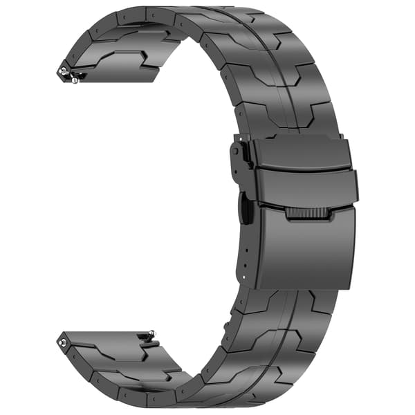 Titanium klockarmband för 22 mm Smartwatch Black Security Clasp