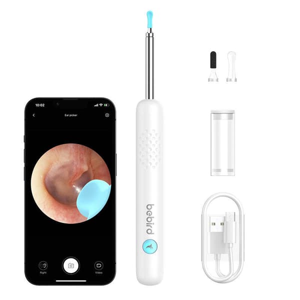 Smart visuell ørerensestang Bebird R1 hvit