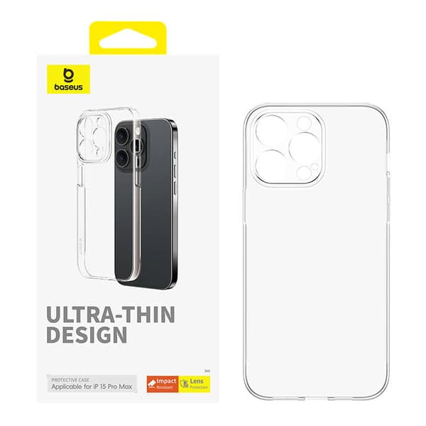 Telefonfodral för iPhone 15 ProMax Baseus OS-Lucent Series (Klar)