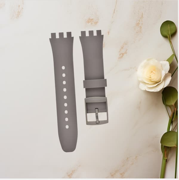 Premium Silikon Swatch Klokkerem Erstatning Grey 20 mm
