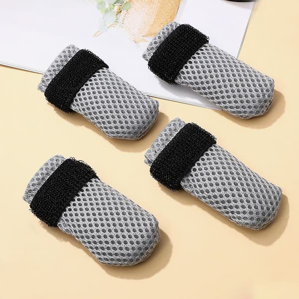 Anti-Scratch Mjuka Husdjur Skor, 4 pack Gray S